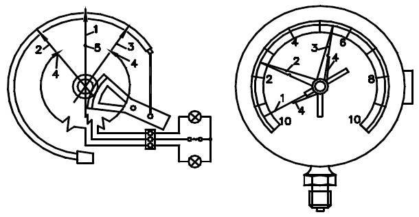 Схема электроконтактного манометра