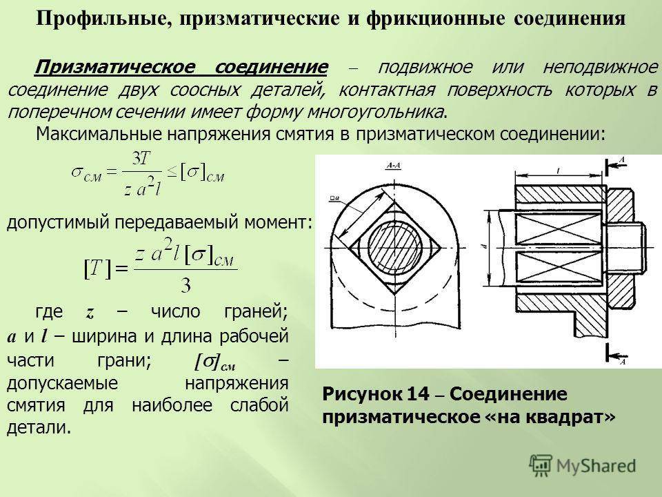 Расчет шпоночного соединения онлайн