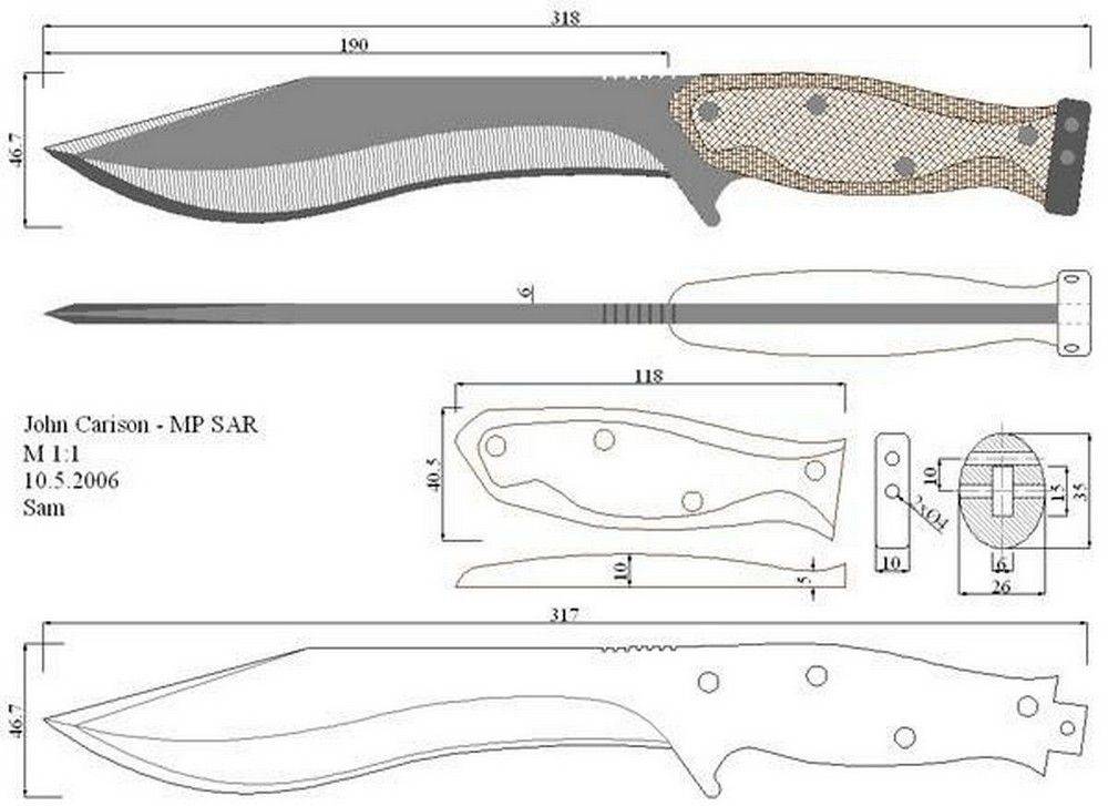 Метательные ножи: чертежи с размерами оружия, процесс изготовления своими руками