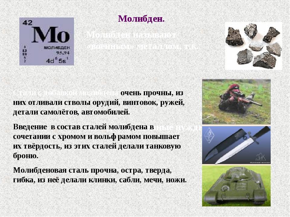 Молибден: свойства, формула, применение элемента и сплавы на его основе