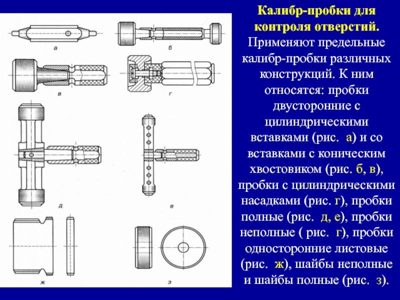 Калибры. нормальные и предельные калибры. рабочие и приемные калибры.