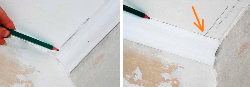 Как правильно резать углы потолочного плинтуса с помощью стусла и без него