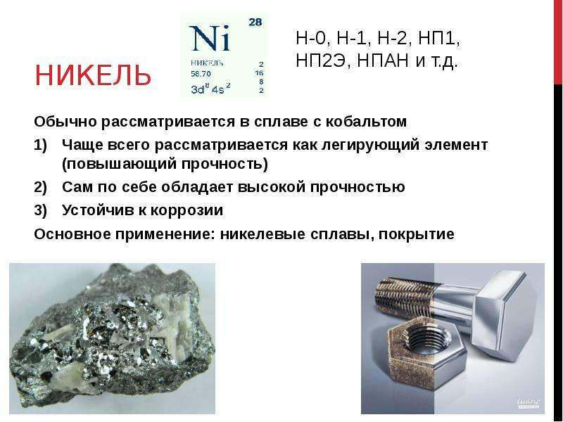 Сплав на основе никеля: физические и химические свойства