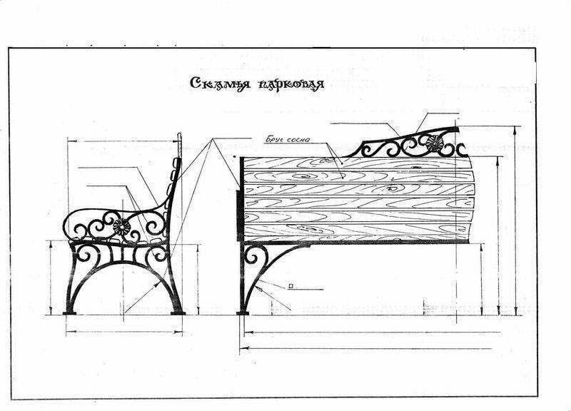 Красивые скамейки из металла своими руками чертежи и фото